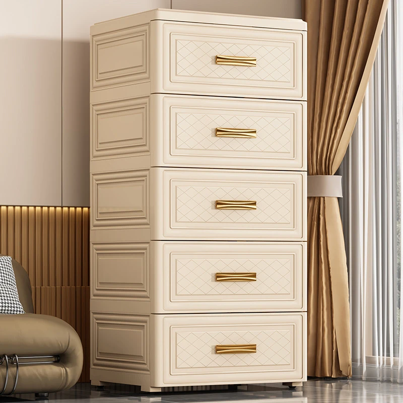 43宽收纳柜子抽屉式衣柜收纳盒塑料储物箱置物柜家用床头柜零食柜