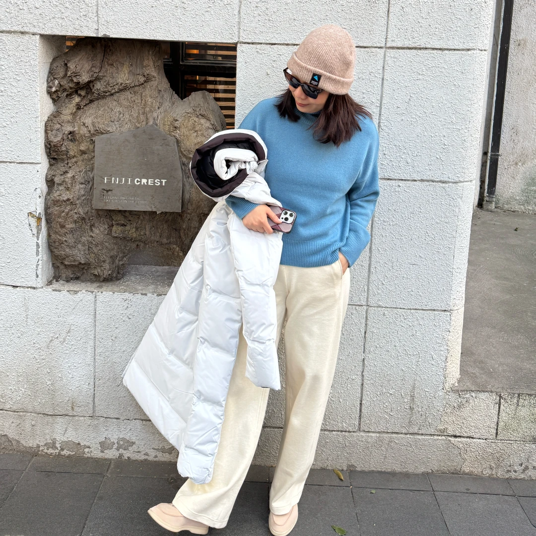 Ms.Qnn“小禾立裁裤”新款亲肤舒适加厚显瘦休闲裤 37P1276 Q姐