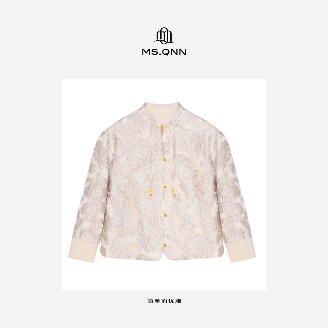 Ms.Qnn"提花老钱"新中式重工立体提花ins气质女士上衣外套 36C193