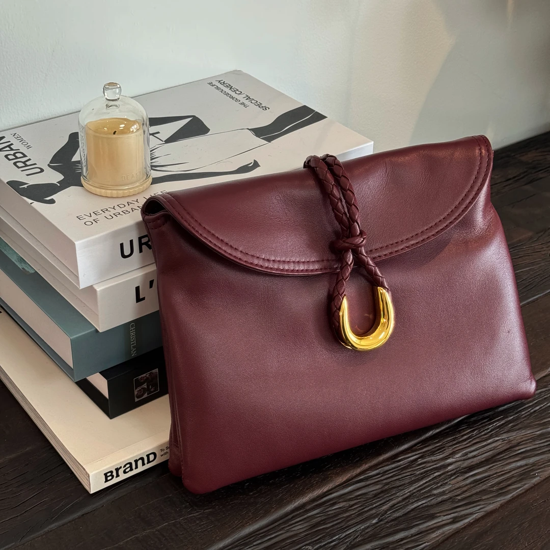 Ms.Qnn“马鞍包”进口小羊皮百搭时尚真皮大单肩手提包 37B1323 Q姐