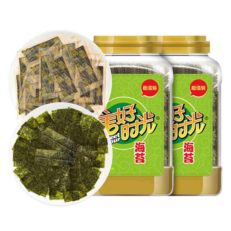 美好时光原味海苔75g*2桶共150g即食紫菜海味休闲零食儿童成人