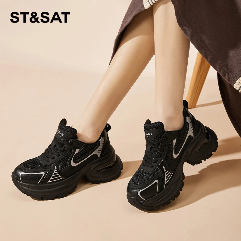 St&Sat/星期六复古厚底老爹鞋2025夏季新款百搭透气运动休闲鞋女