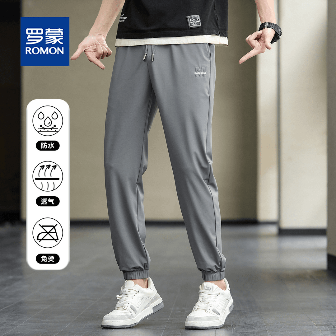 【锦氨四面弹】罗蒙春夏简约百搭舒适束脚男士休闲裤101Z23013ZB
