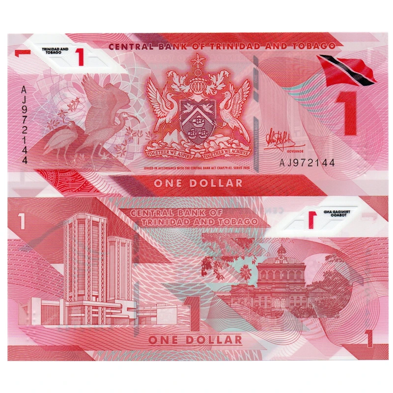 特立尼达和多巴哥1圆塑料钞 2020(21)年 美洲外国钱币全新 P-NEW