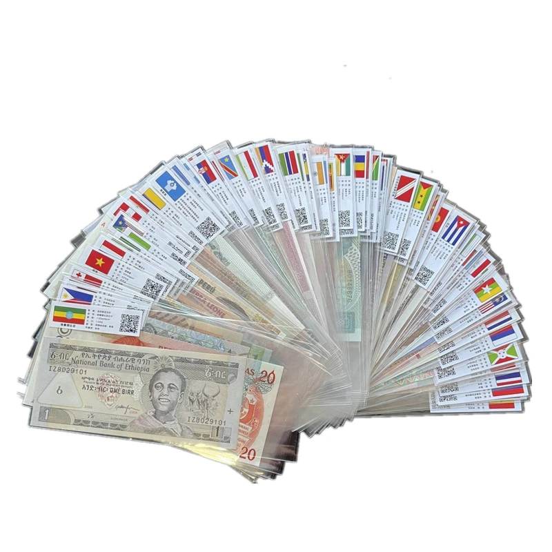 100张100国纸币 全新外国钱币收藏