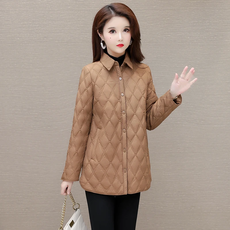 24冬季中长款保暖棉衣中年妈妈保暖棉服轻薄时尚大气修身显瘦