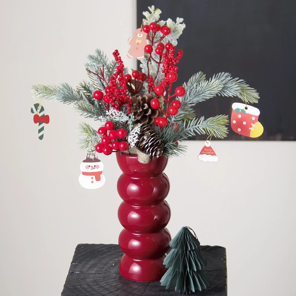 陶瓷花瓶高级感中古黑色复古侘寂水培花器摆件ins风百合花花瓶