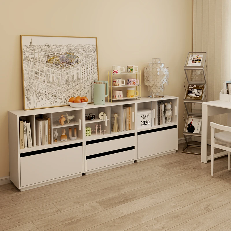 木屋记矮柜带玻璃门组合柜自由模块客厅杂志储物展示实木矮书柜