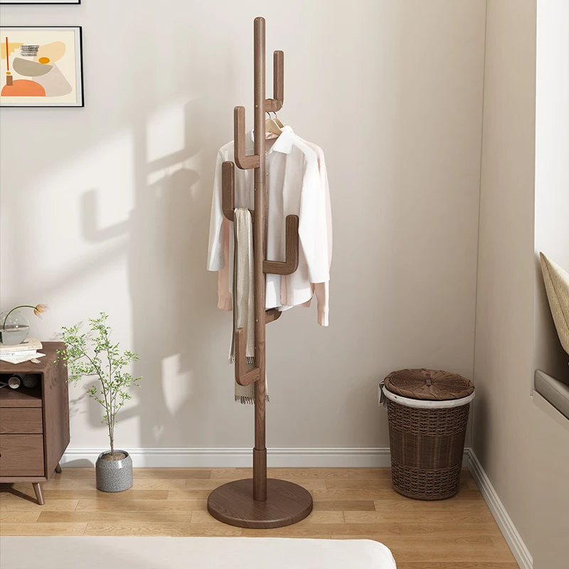 木屋记仙人掌衣帽架简易衣架落地卧室实木家用门口立式收纳衣服架