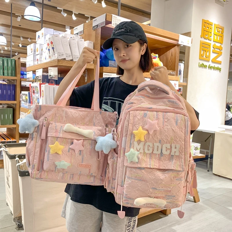 高颜值书包女初中女生2024新款双肩包中学生小学生可爱高中双肩包