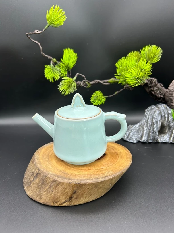 缘润·原矿汝瓷天青釉全手工壶 200ml