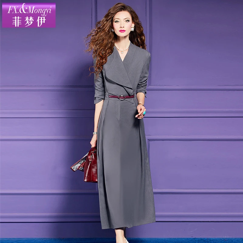 菲梦伊新款时尚气质显瘦老钱风松弛感女装贵气中长款连衣裙60639