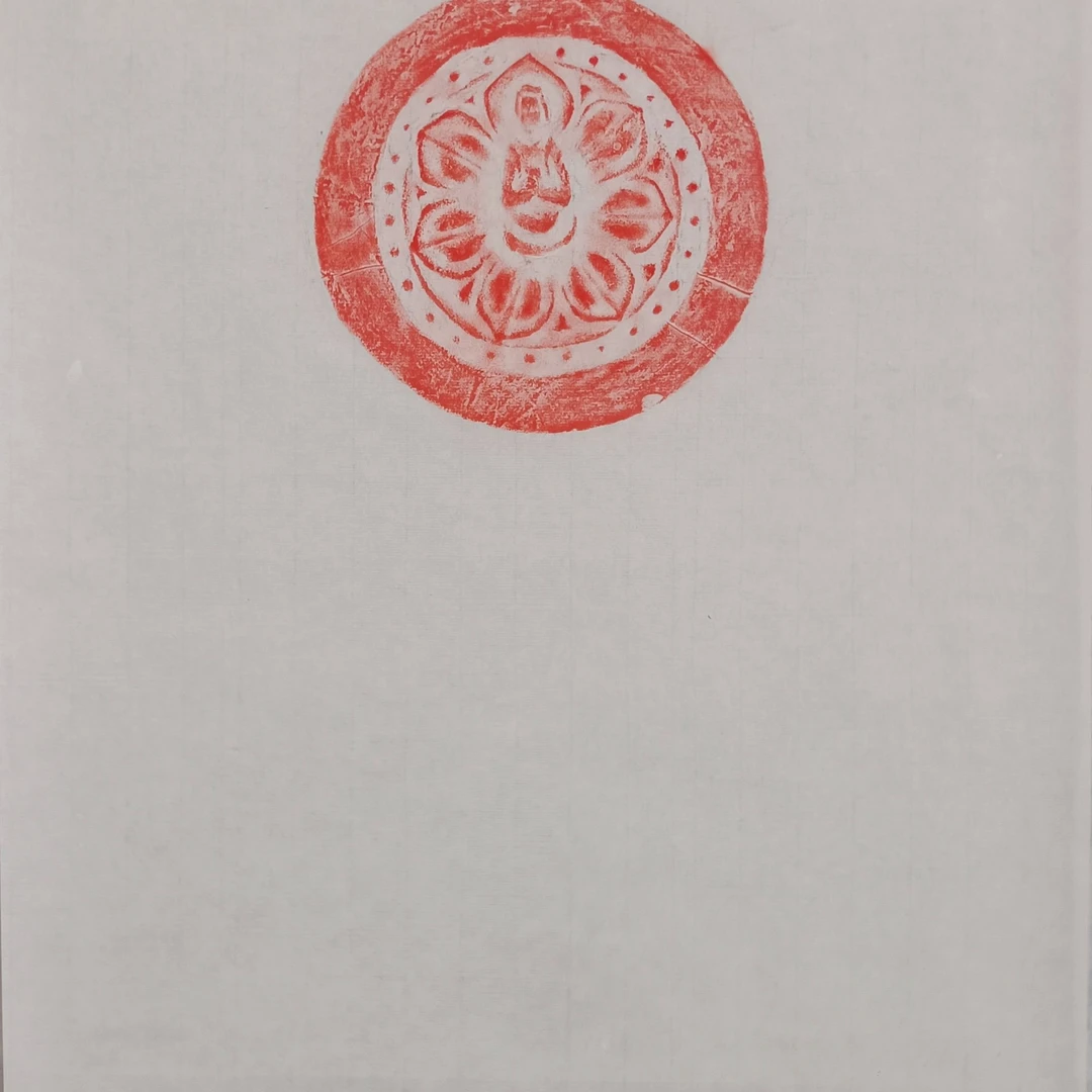 莲花化生拓片纯手工制作宣纸拓印