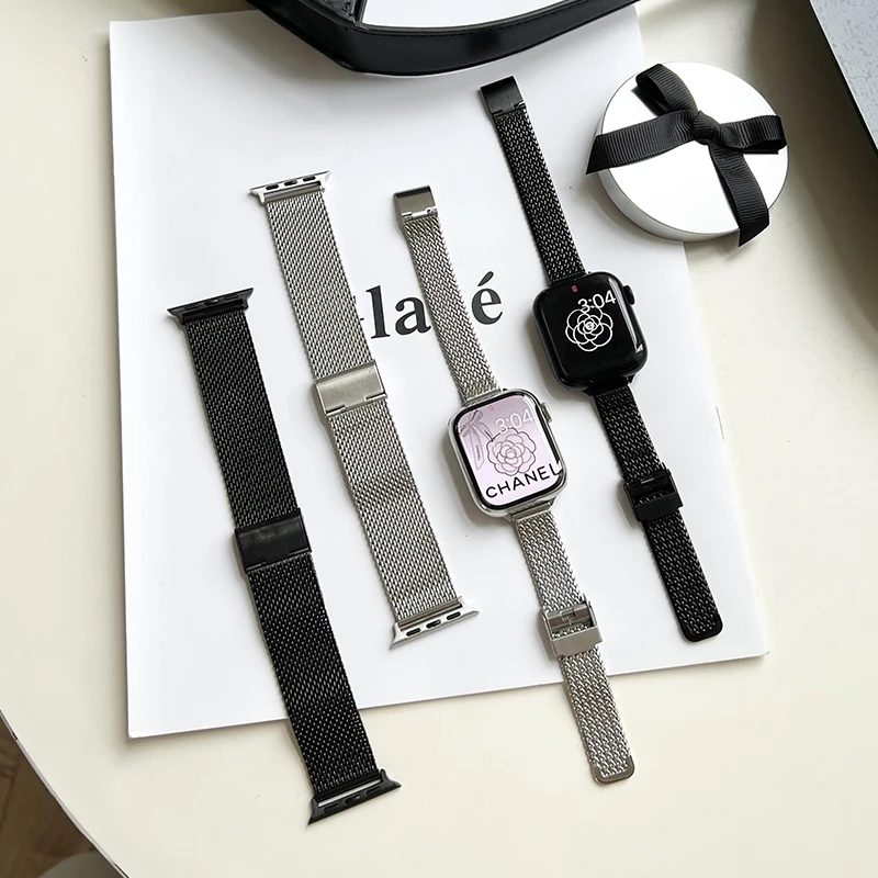 Tian'mi 甜酷风情侣款米兰网带苹果表带适用于iwatchs8代7654se
