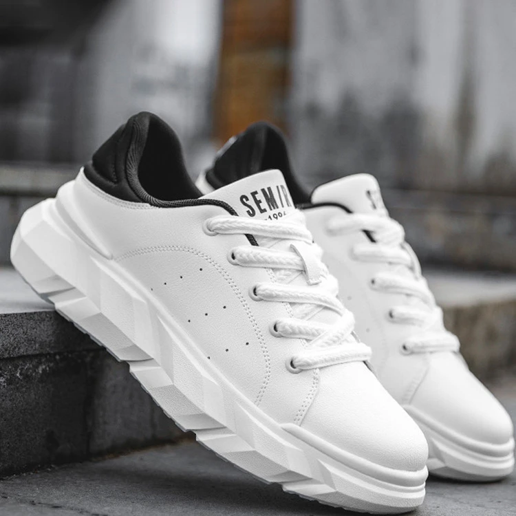 男鞋小白鞋夏季新款潮百搭增高板鞋舒适小众透气防臭厚底经典低帮