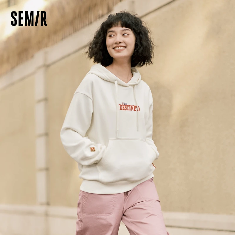 兔子要红了森马卫衣女连帽印花上衣女生个性春宽松套头衫小众休闲