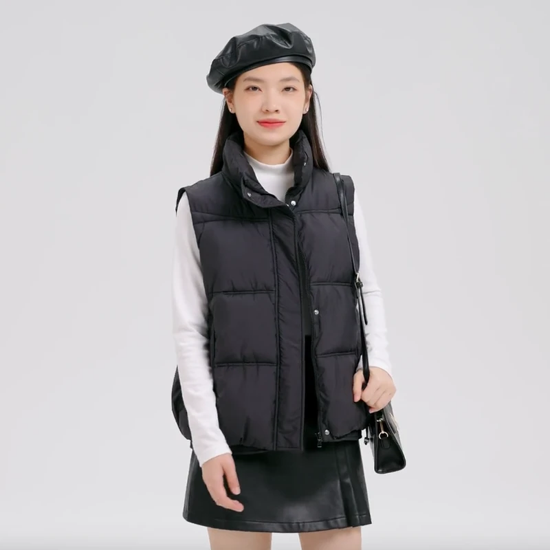 【防水】森马棉马甲女立领宽松时尚上衣冬纯色外套叠穿百搭ins潮