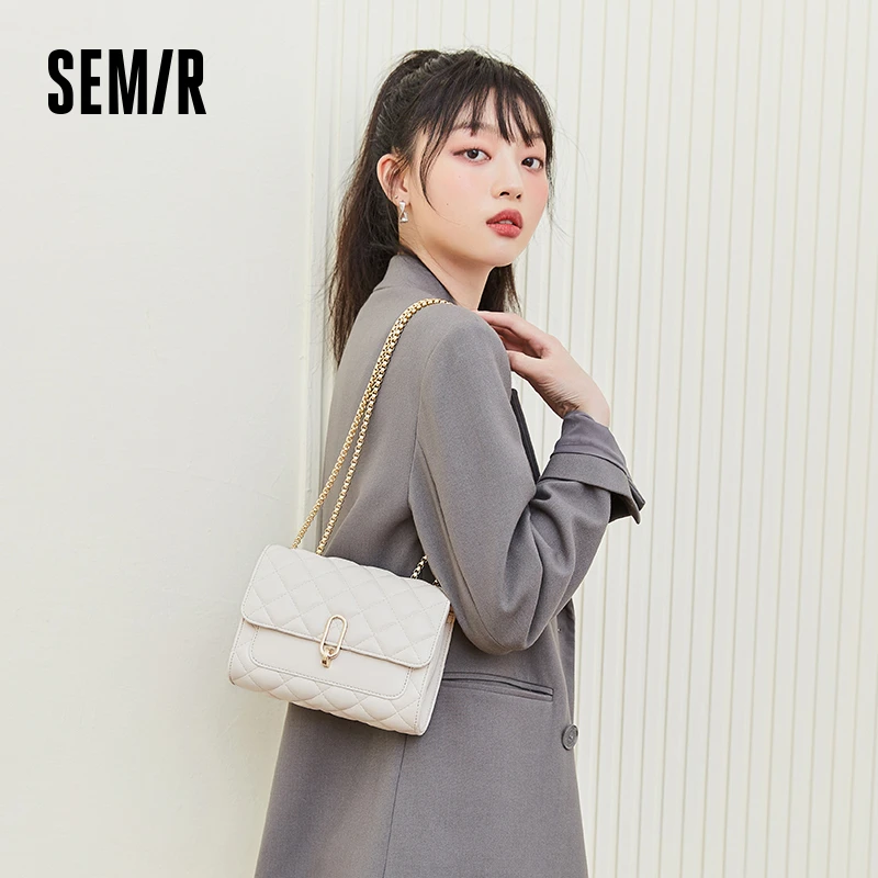 森马包包女流行质感菱格包链条包小香风时尚小包百搭斜挎包单肩包