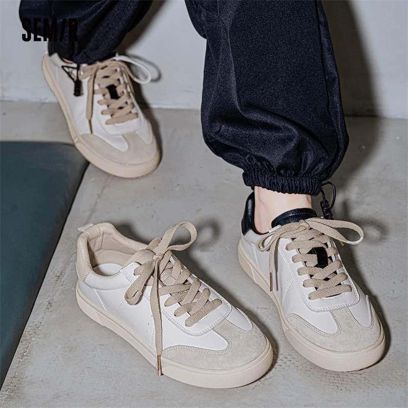 Semir女鞋德训鞋新款秋季新款爆款小白鞋增高厚底百搭运动鞋子