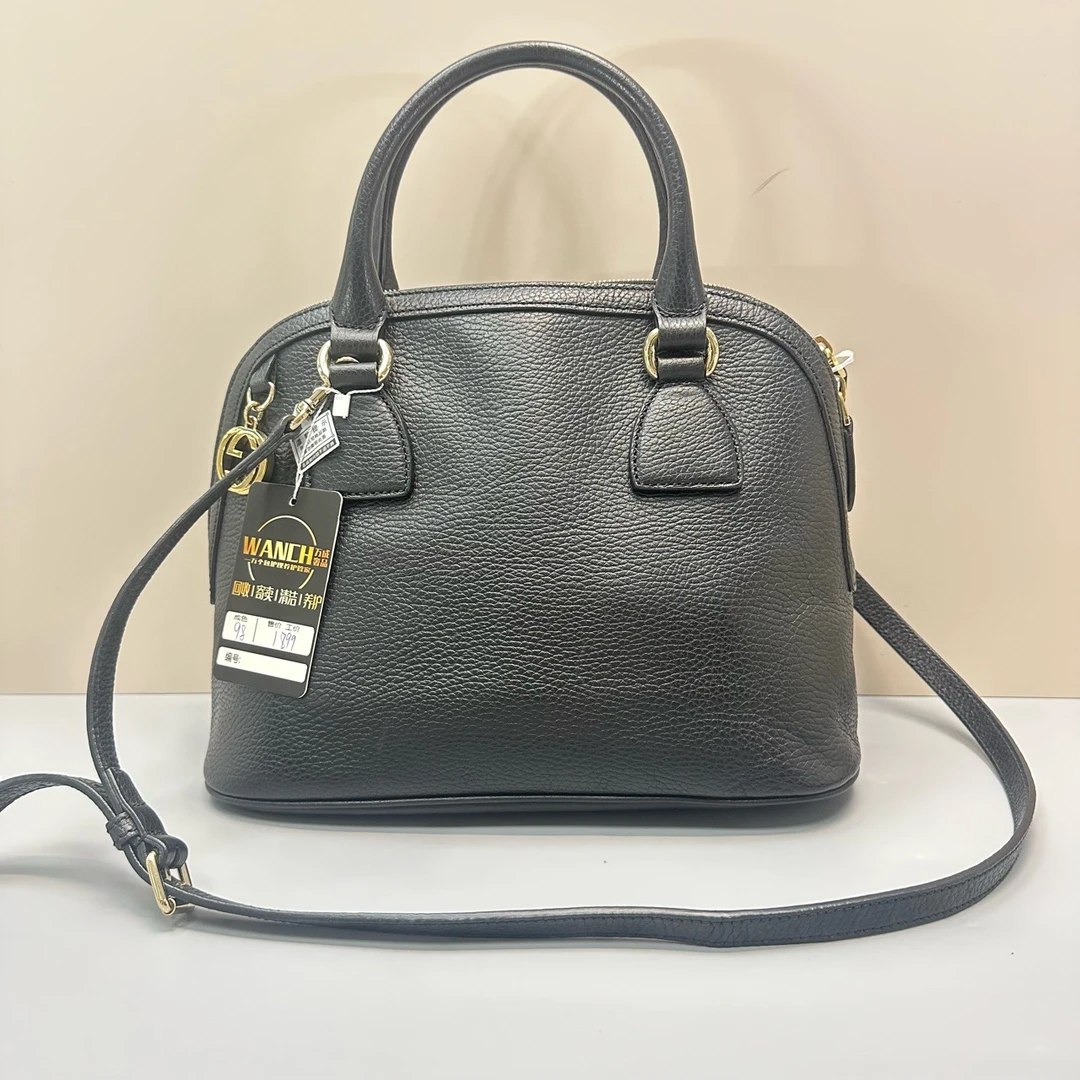 95新 GUCCI/古驰 黑色贝壳包30*24*15cmD062802