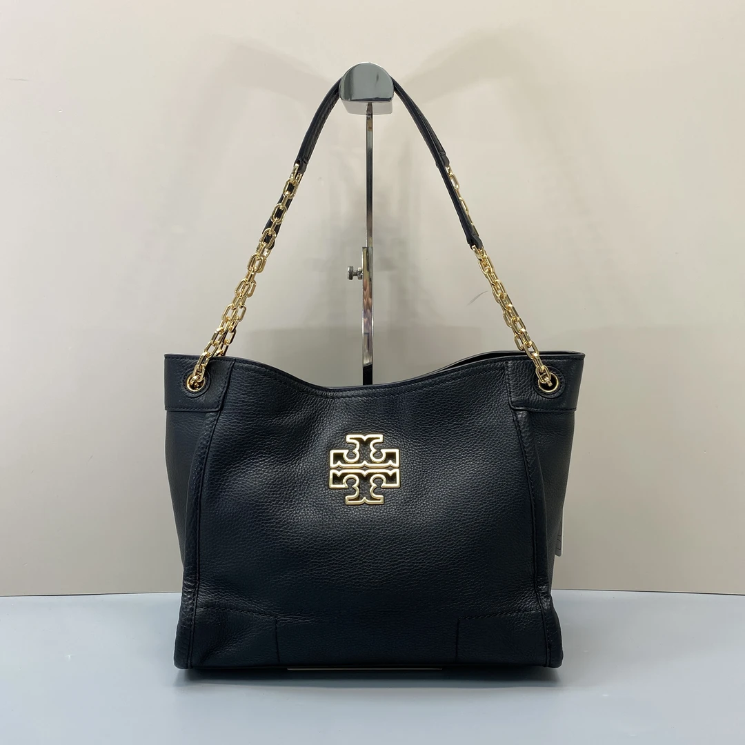 95新 TORY BURCH/汤丽柏琦 britten黑色小号链条托特包 19*22*12