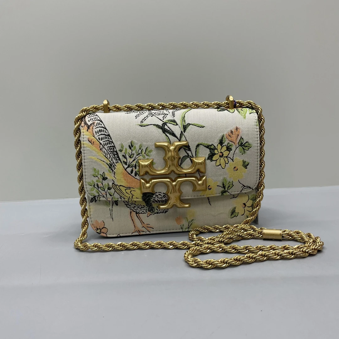 99新 Tory Burch/汤丽柏琦 ELEANOR 花卉链条时尚女包19x13x6cm