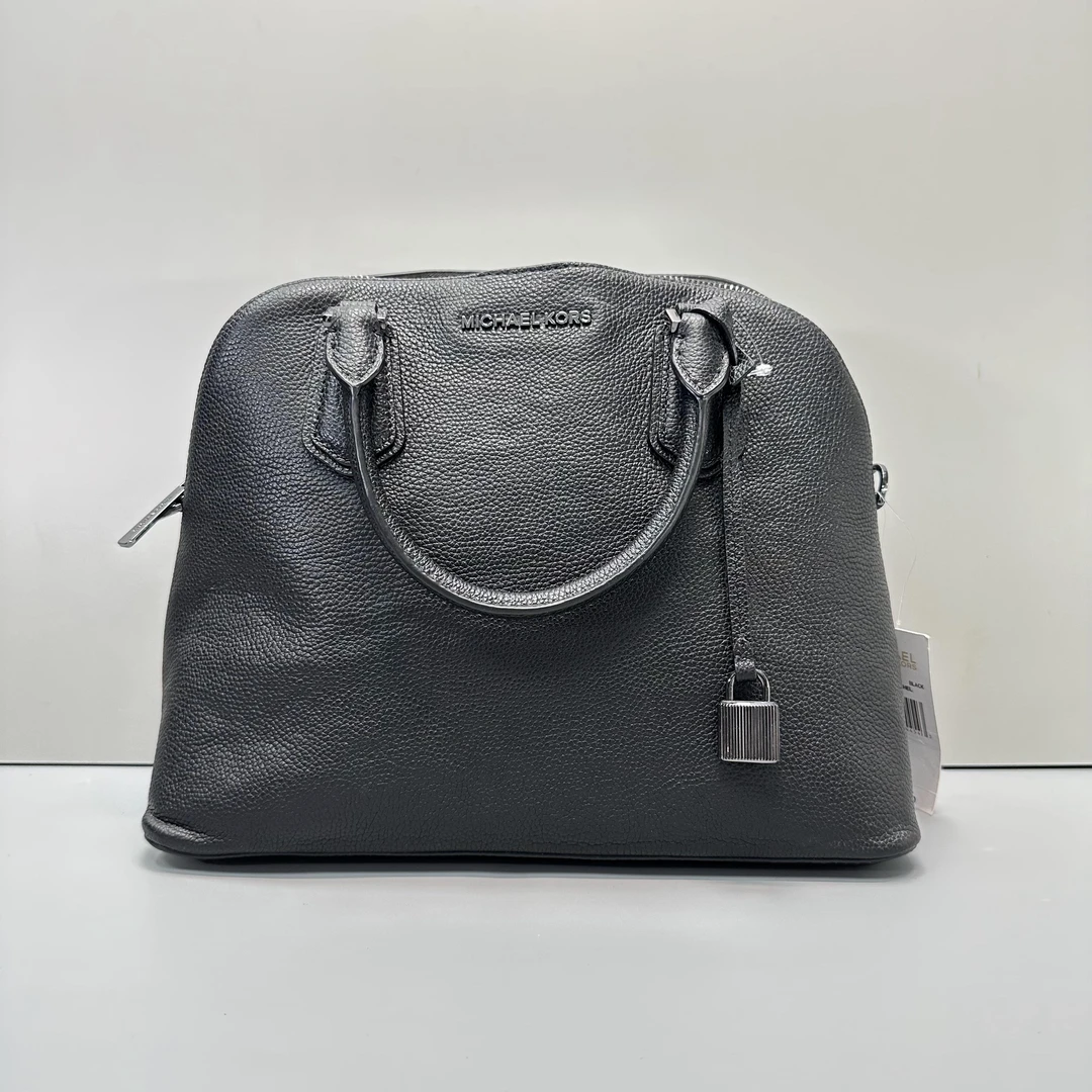 95新 MICHAEL KORS/迈克高仕 黑色大号贝壳手提斜挎包 22*19*10cm