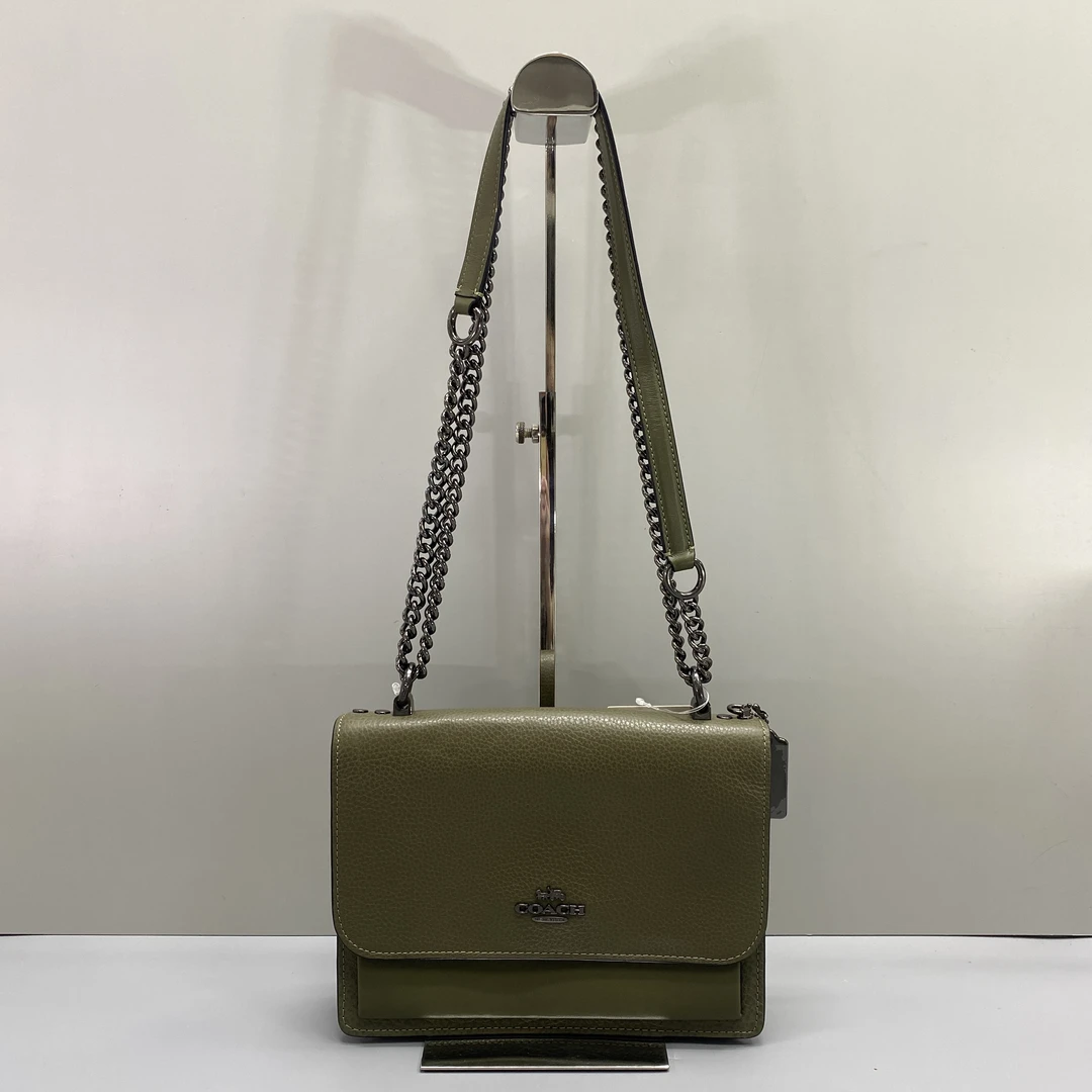 99新 COACH/蔻驰 klare绿色风琴包 22*16*5cmD071207