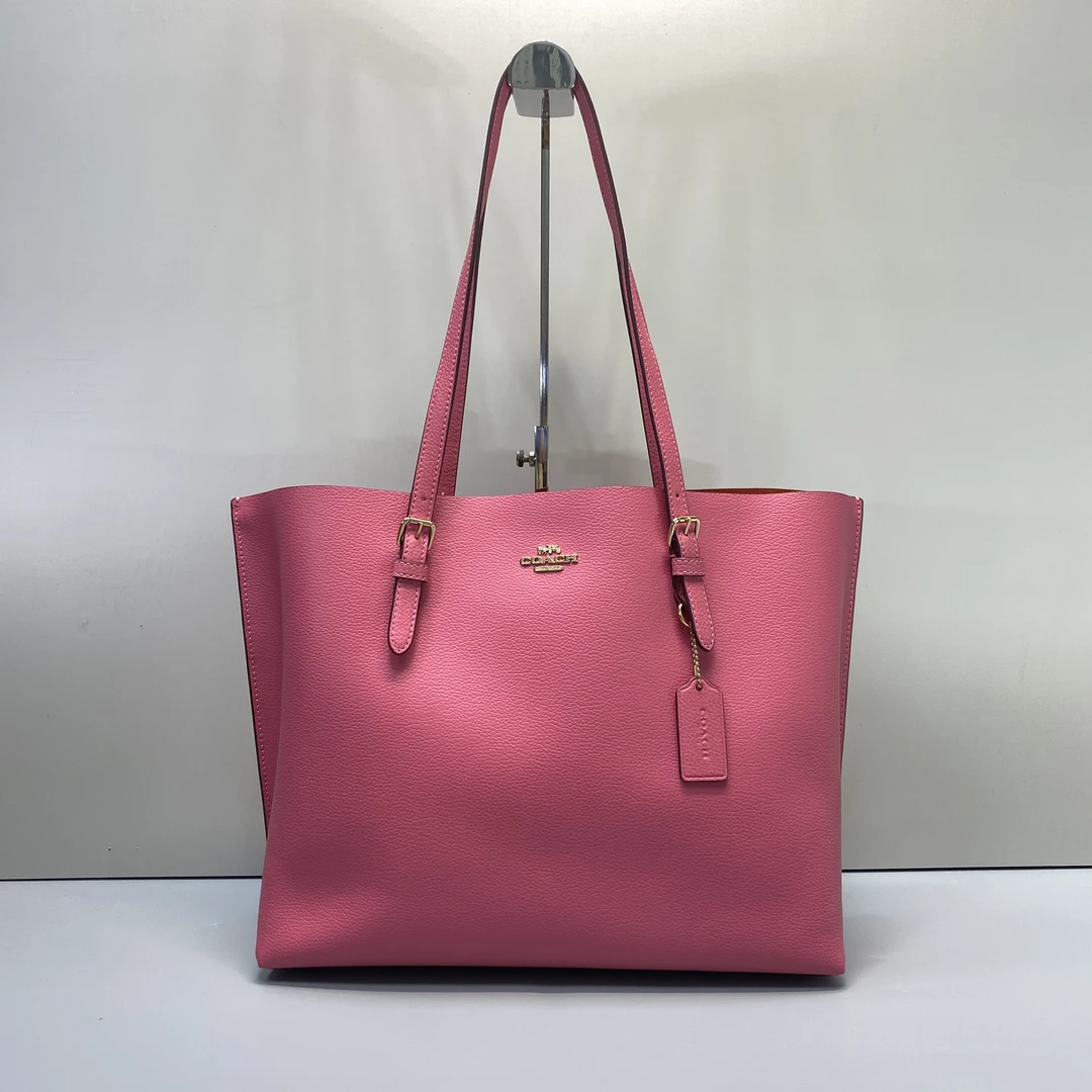 95新 COACH/蔻驰 mollie玫红色大号托特包 34*28*13cmD091906