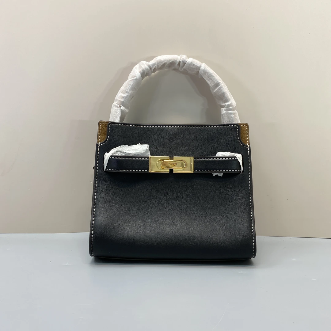 99新 TORY BURCH/汤丽柏琦 LEE 黑色迷你单肩斜挎包19*16*6