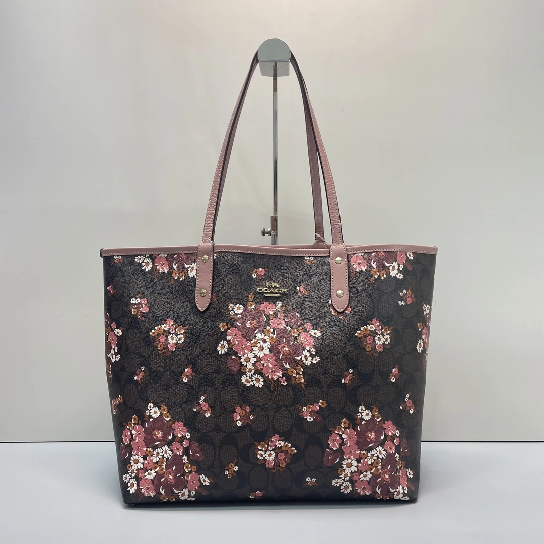 95新 COACH/蔻驰 city33花朵老花子母托特包33*29*15cmD101604