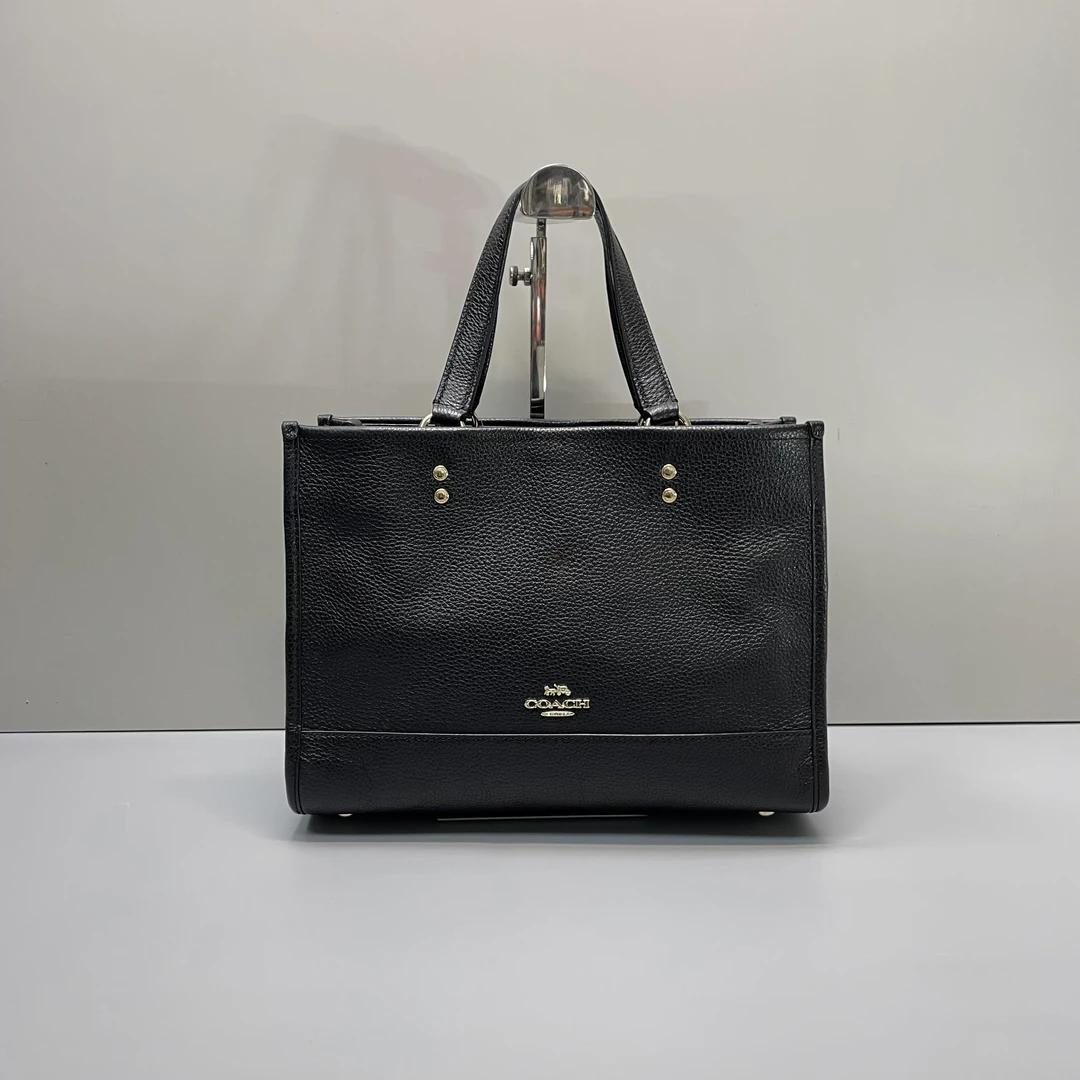 95新 COACH/蔻驰 dempsey30黑色横版托特30*21*12cmD120106