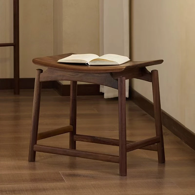 新中式实木板凳禅意休闲椅 马鞍凳 茶凳