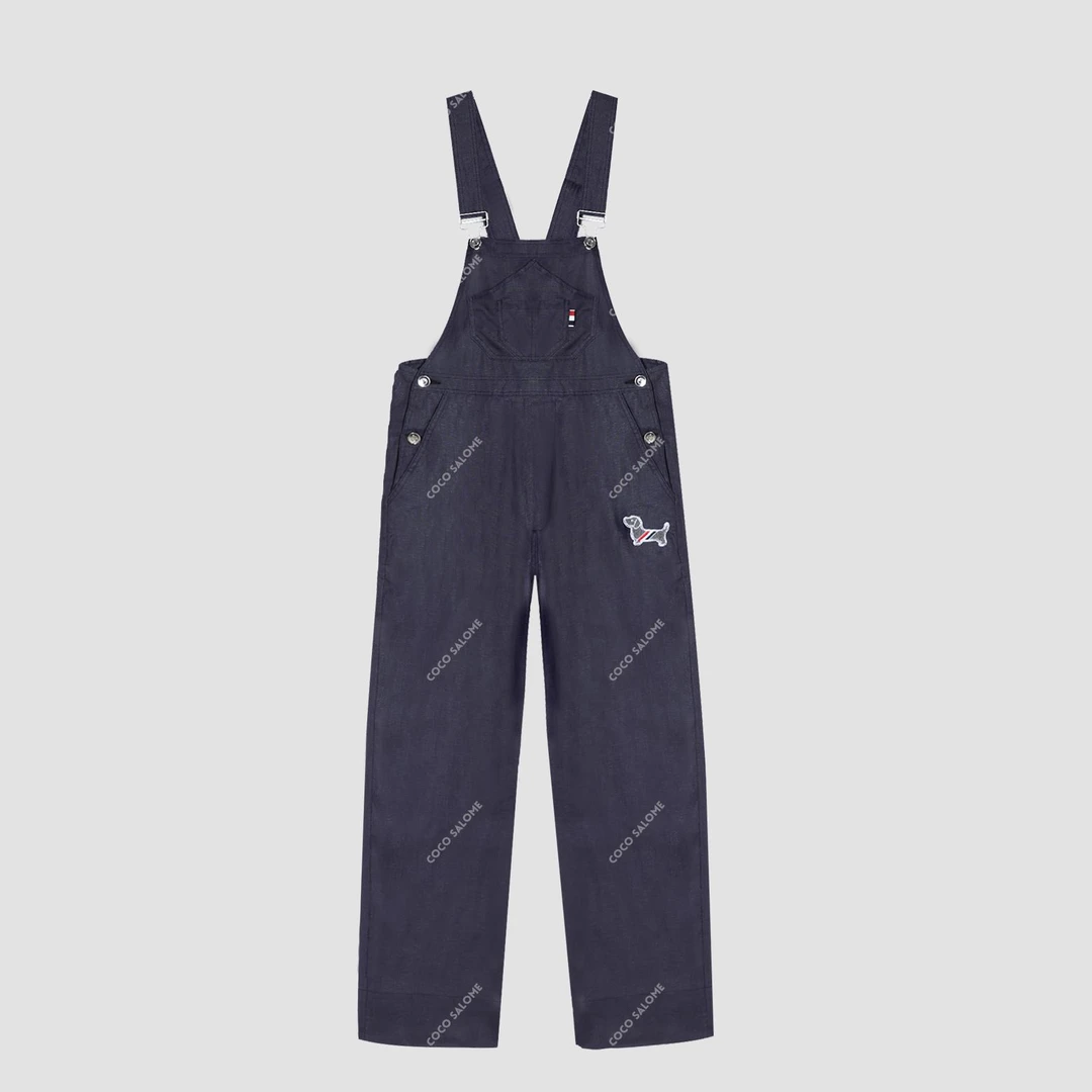 韩彬彬⑥【背带小狗】100麻休闲修身塑形显瘦百搭背带裤2235