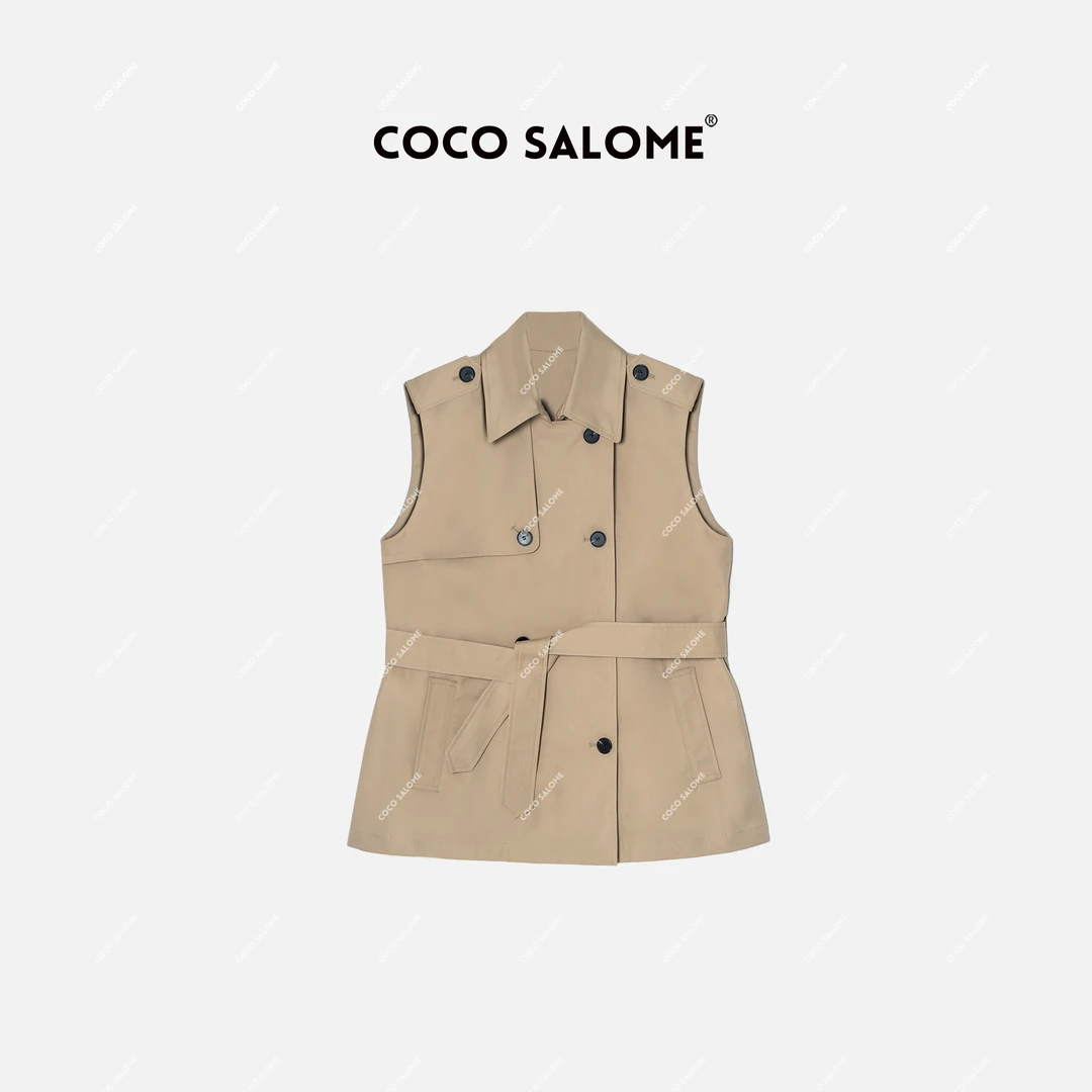 COCO SALOME⑥【职场精英】复古百搭时尚无袖薄款轻奢女士马甲4068