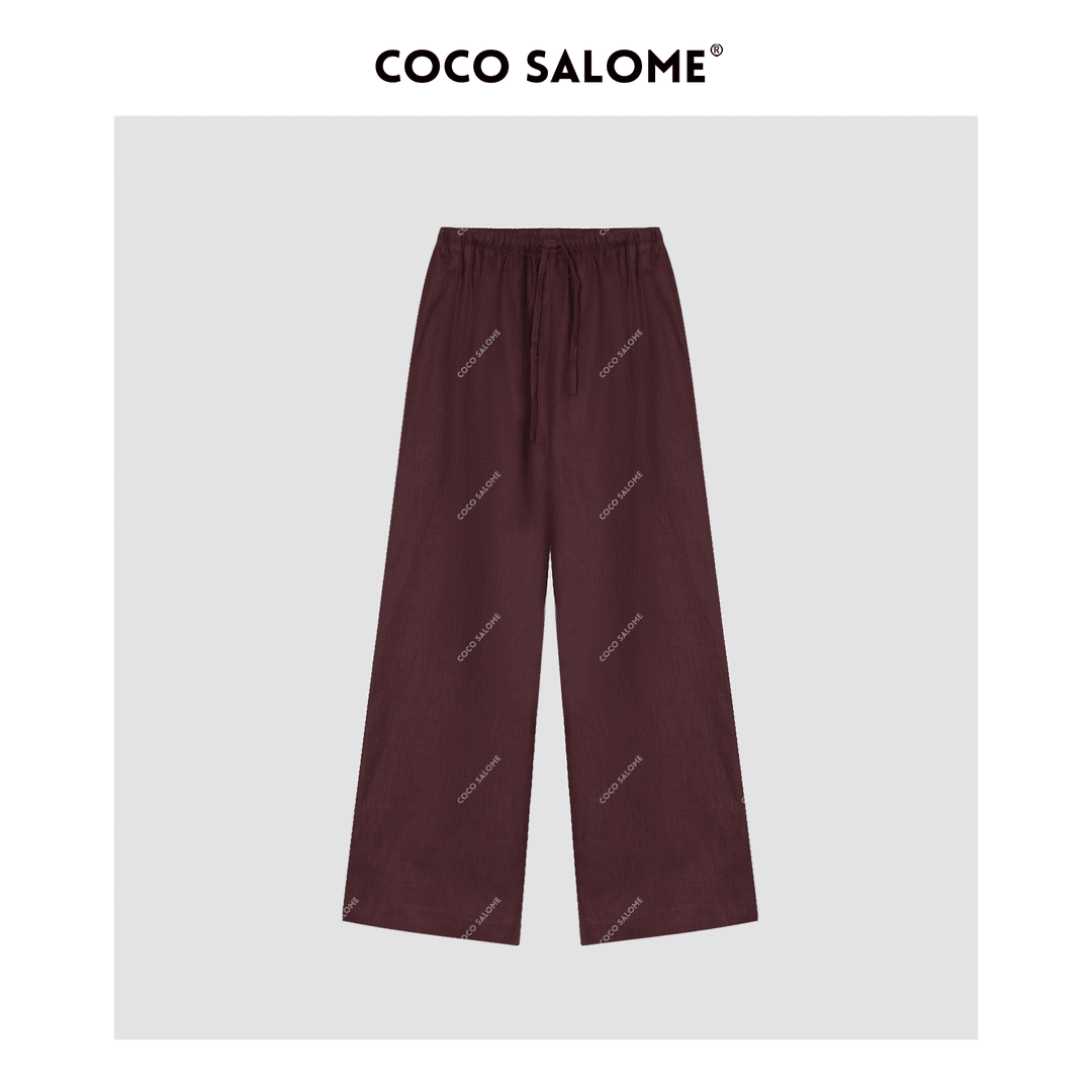 cocosalome ⑥【紫云烟】100亚麻松紧腰休闲百搭夏季休闲裤0178