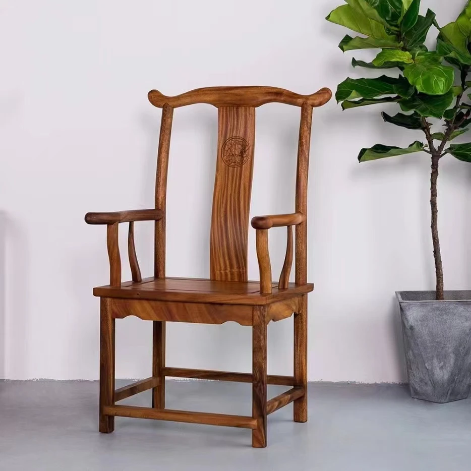 【微瑕疵】南美胡桃木全实木官帽椅太师椅茶桌主人椅书房椅