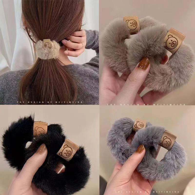 毛毛发圈无痕头绳秋冬橡皮筋高弹耐用扎发发圈女生丸子头马尾头圈