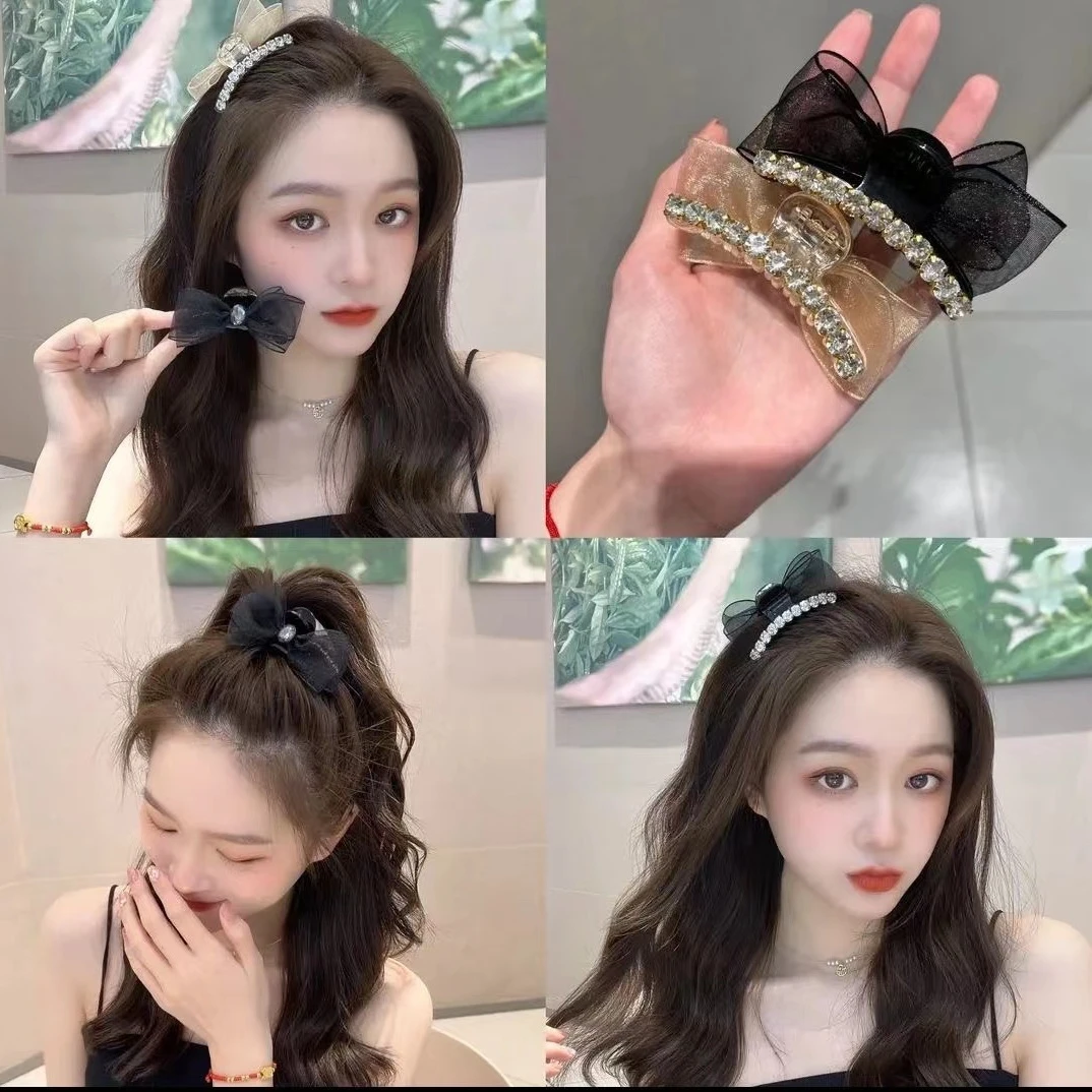 新款高端双面蝴蝶结小抓夹发夹高马尾刘海女发卡轻奢网红精致可爱