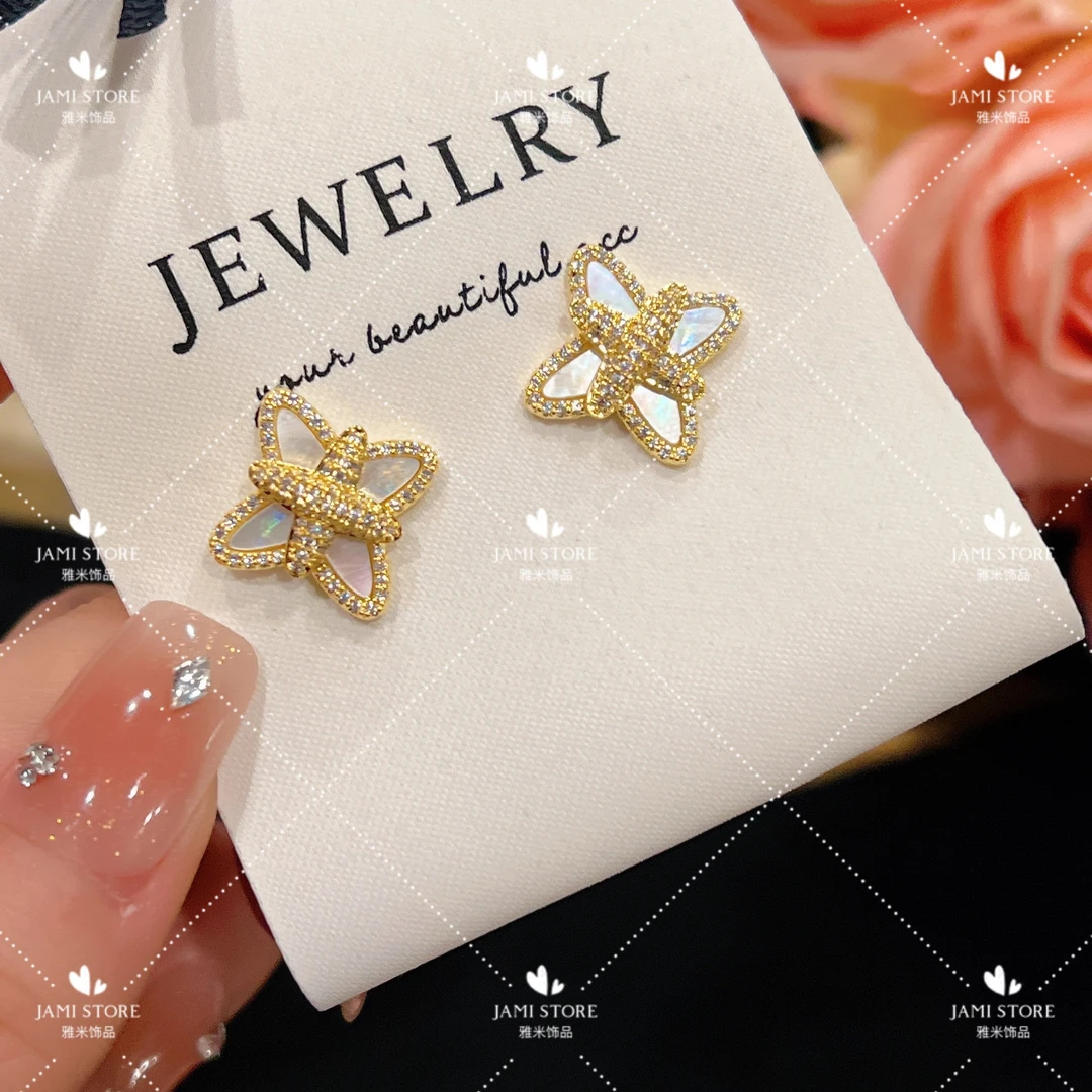 铜合金莫桑石耳饰 【雅米】满钻旋转个性耳环小众简约精致百搭时尚