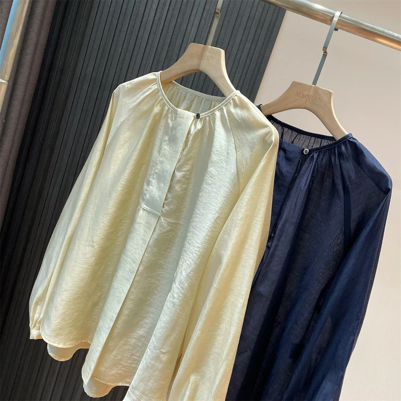 云朵定制 法式高定天丝防晒肌理感百搭衬衫休闲上衣HD71