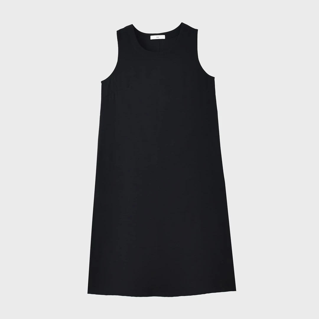 云朵定制 优雅气质通勤极简风纯色中长无袖连衣裙HQ26