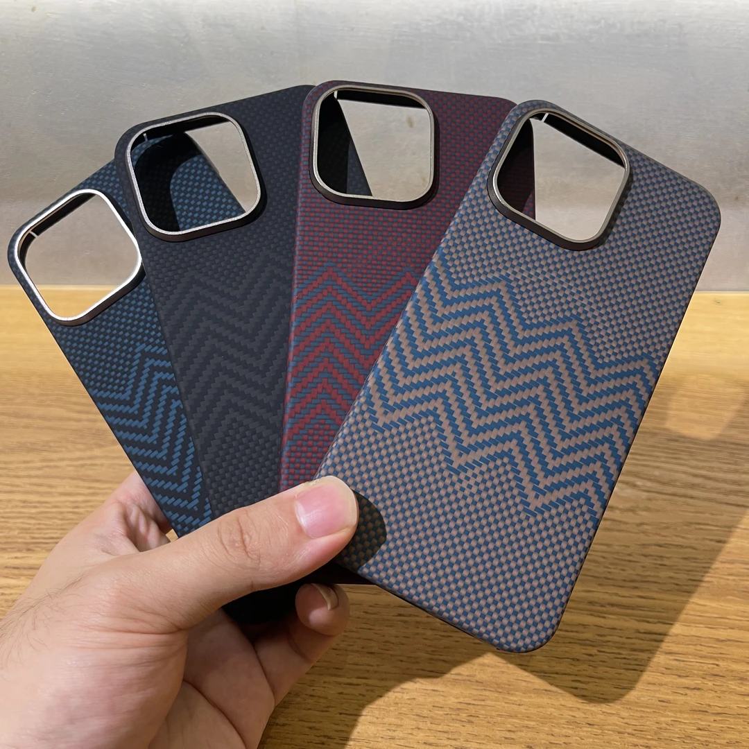 新款浮织波纹凯夫拉手机壳15promax芳纶纤维防滑15pro手机壳14pro