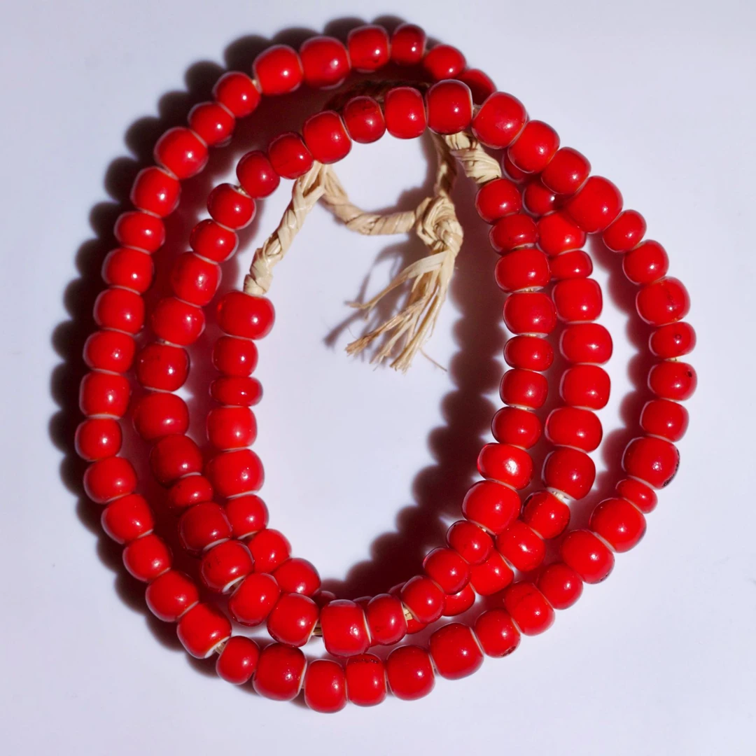 （古珠全集）西亚凡士林白心琉璃串