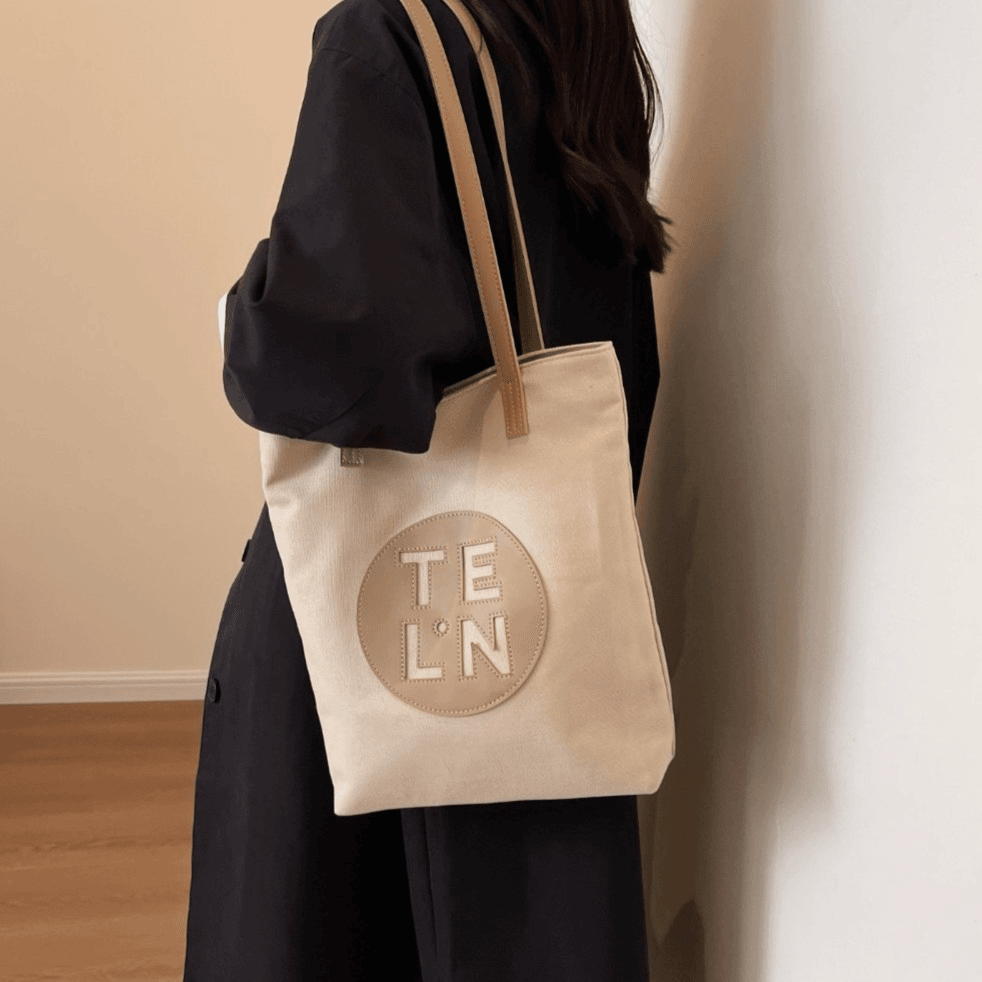 帆布托特包女中号水桶包时尚百搭上班通勤包质感休闲单肩包手提包