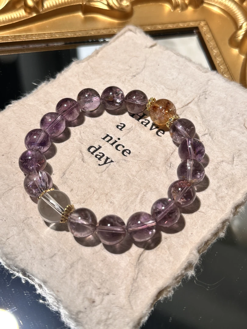 【喜饰公主加冕】10mm左右紫水晶手串 094颜色深浅随机多样性发货