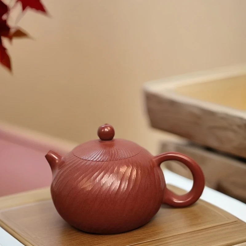 【悦色壶韵】 章思林-跳刀西施潮州手工手拉壶朱泥壶家用泡茶壶冲灌