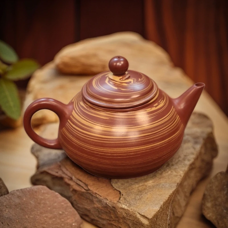 ［绞泥水平］原矿朱泥潮州手拉泡茶壶家用冲罐茶具