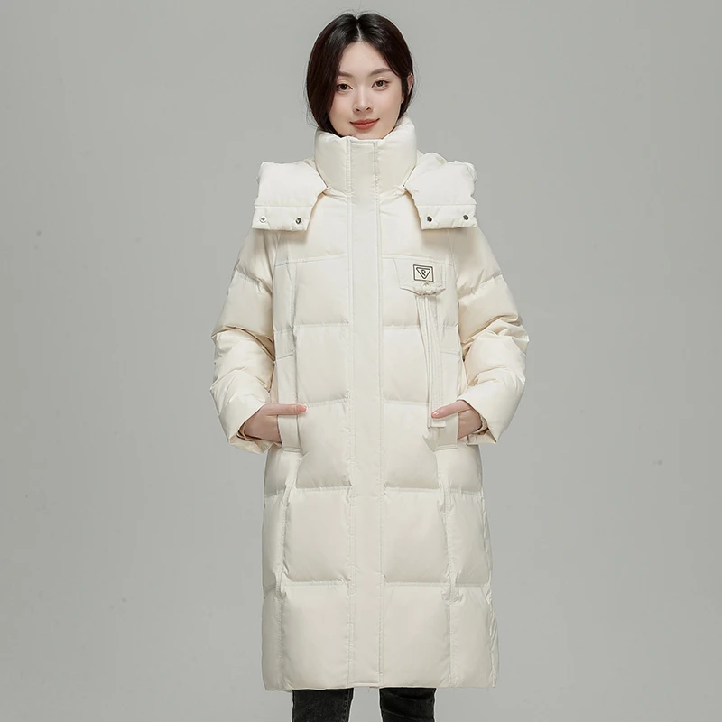 圣·捷邦女士中长款可脱卸帽加厚百搭保暖羽绒服外套282