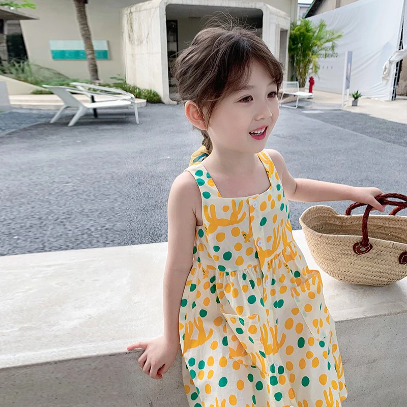 女童连衣裙夏季洋气韩版儿童薄款吊带裙小女孩裙子宝宝夏装背心裙